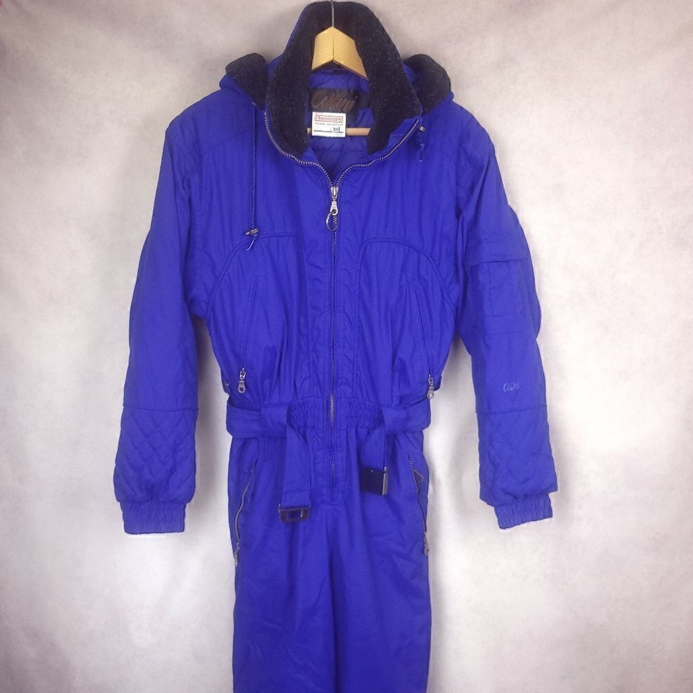 Vintage Collini One Piece Purple Snowsuit Ski Jumpsuit Size 8